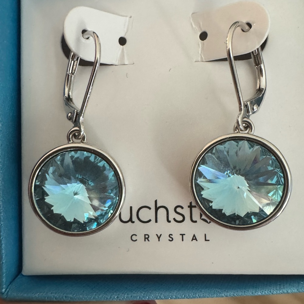 Touchstone Crystal Aqua Sparkle Earrings